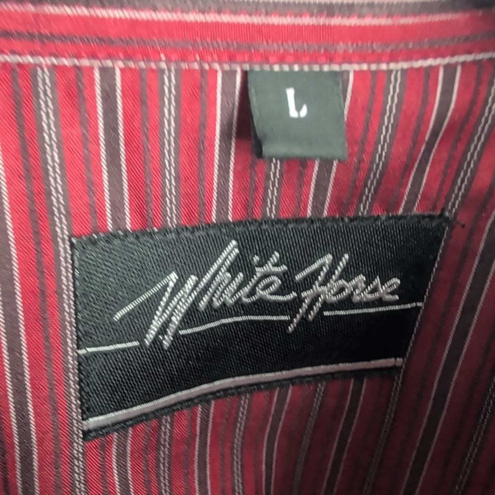 White Horse Pearl Snap Flap Pockets Western Classic Shirt Maroon Red Size L - Picture 5 of 9